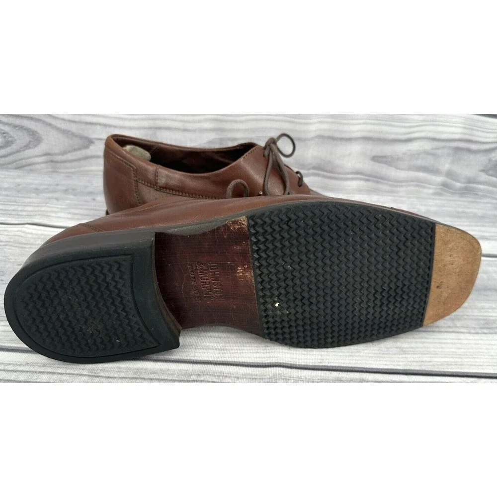 JOHNSTON & MURPHY OXFORD DRESS SHOES Men's Size 11.5 M‎ BROWN LEATHER